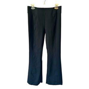Stoosh‎ Black Flare Leg Seamed Pull On Pants Womens Large High Rise Inseam 29.5"
